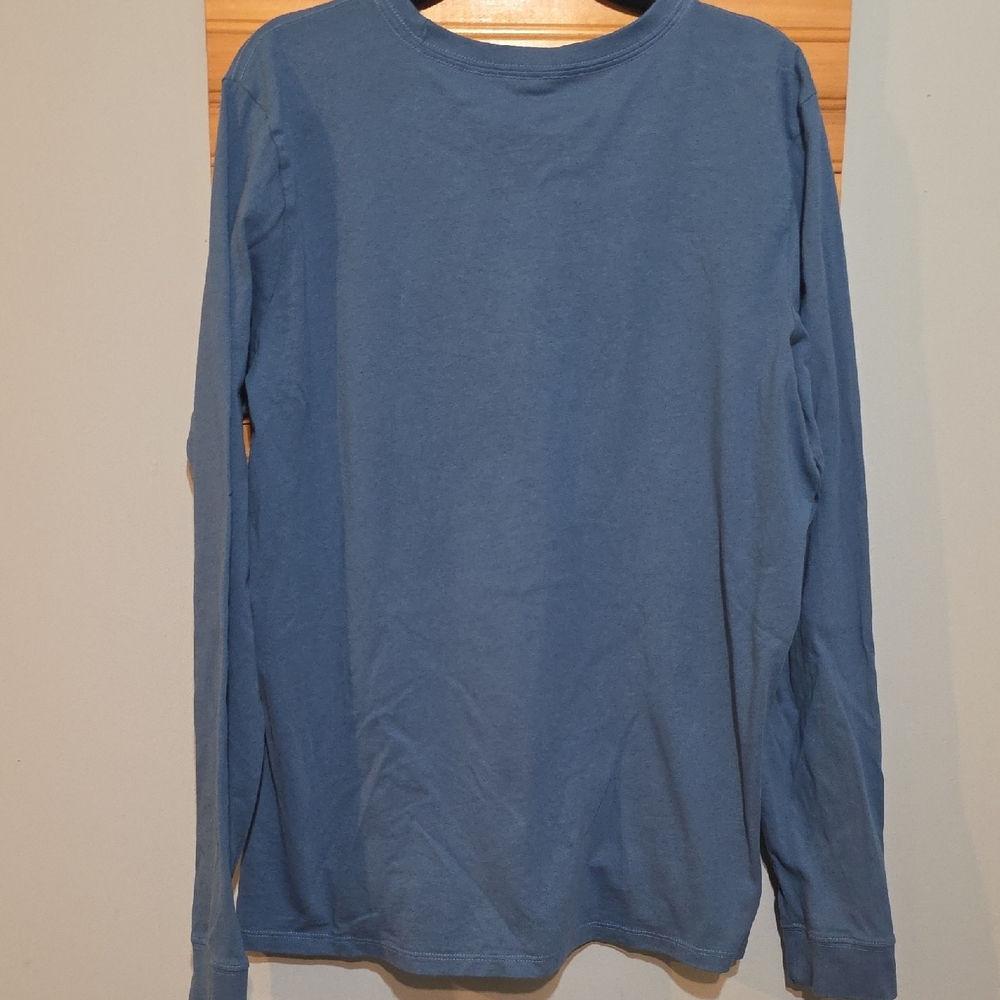Life is Good Crusher Tee Womens Large Blue Let It Snow Snowman Long Sleeve - Picture 4 of 7